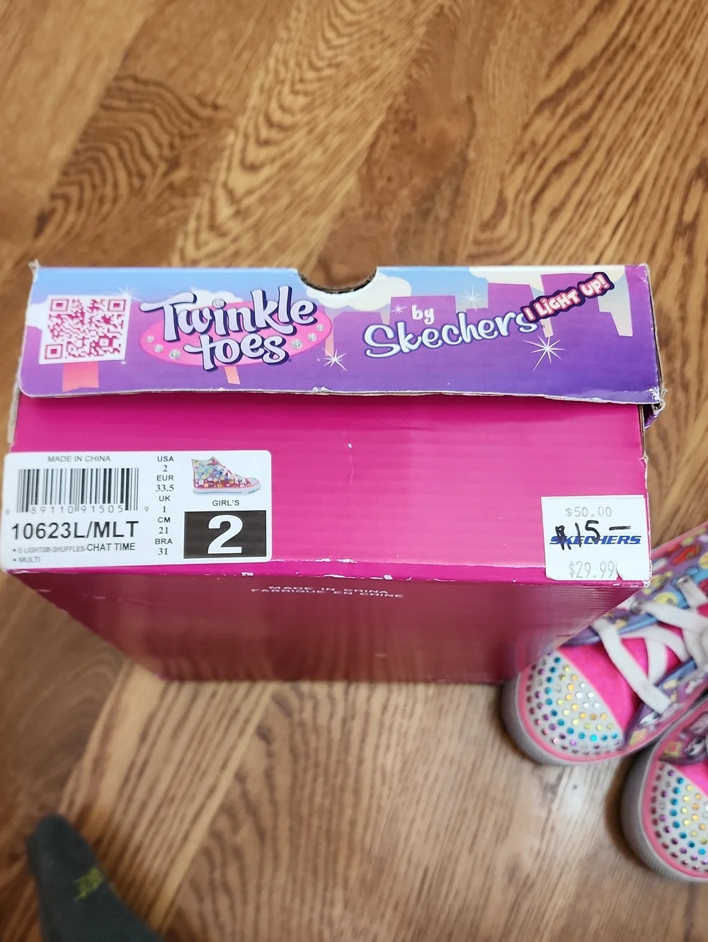 Skechers Twinkle Toes Emoji High-Top Sneakers, VGUC, Working, Girl's Size 2